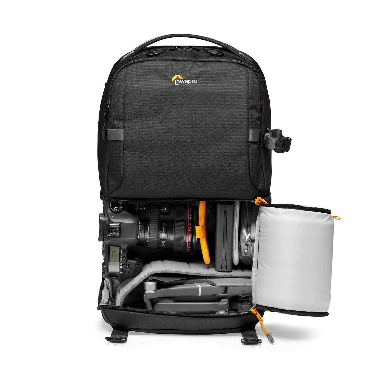 Lowepro Fastpack BP 250 AW III - Mochila para Cámara Refelx DSLR Sin Espejo, con Acceso QuickDoor, Compartimento Para Portátil de 13”, Para Cámaras Nikon D850, 300D Ripstop, Color Negro