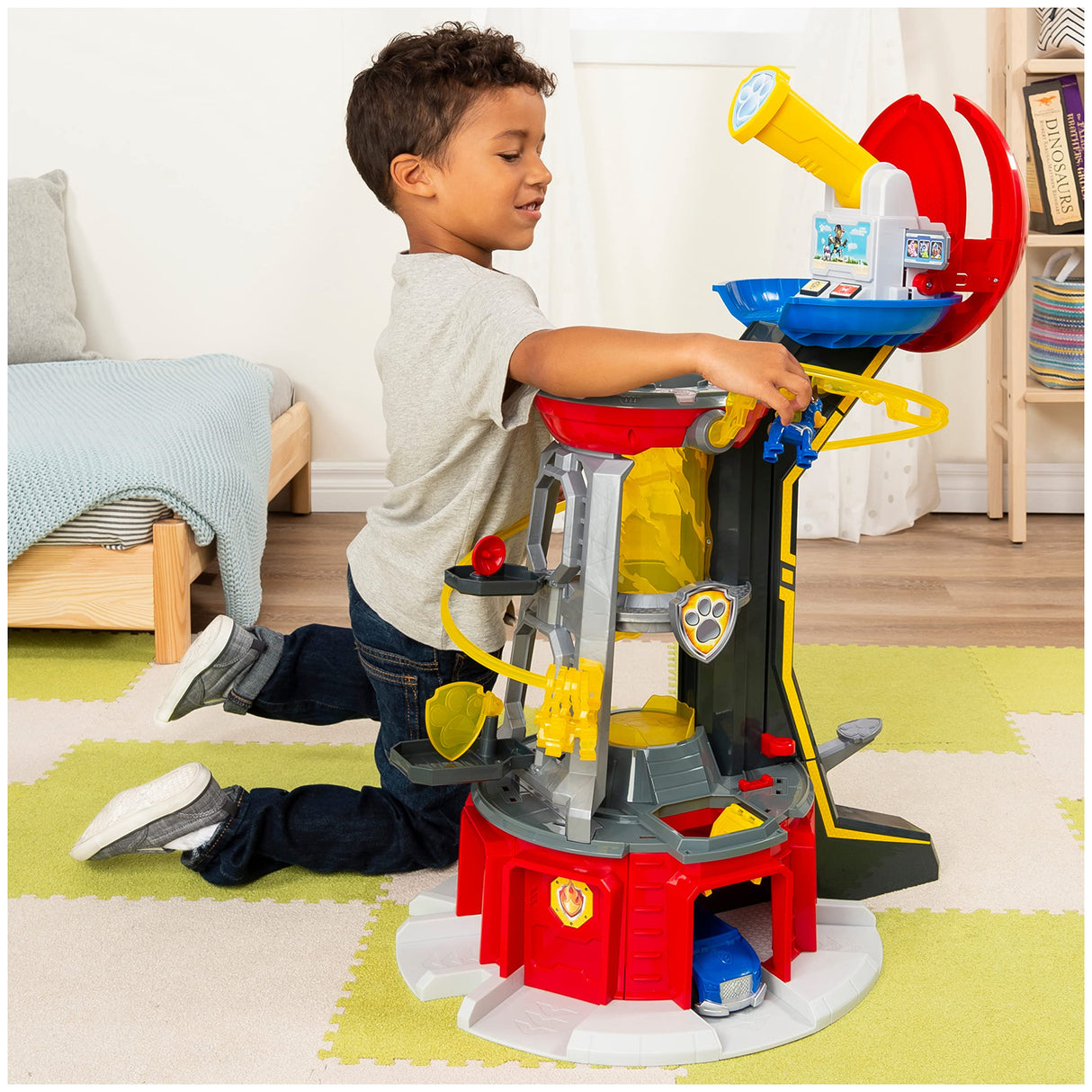 PATRULLA CANINA - TORRE DE CONTROL MIGHT PUPS - Supertorre de Control con Luces y Sonidos, una figura Chase, un Coche y Accesorios - 6053408 - Juguetes Niños 3 Años +