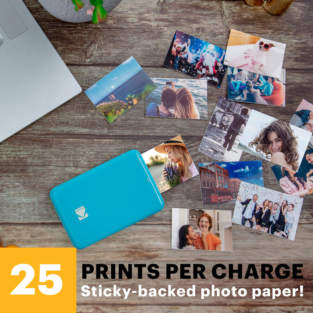 KODAK Step Impresora de fotos instantánea para smartphone - Mini portátil inalámbrica en color - Fotos adhesivas Zink 2x3” - Bluetooth compatible con iOS y Android - App de edición divertida - Azul