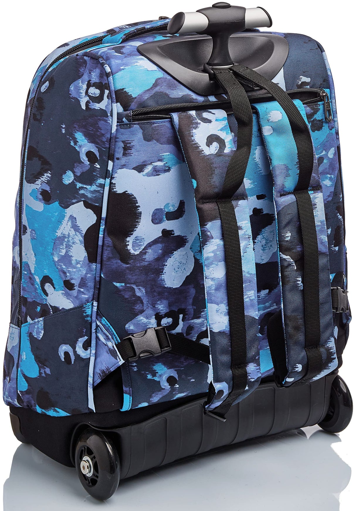 Invicta Mochila con Ruedas CAMO SHADE, Azul Camuflaje - Mochila 2 en 1, Mochila Escolar con Carro, Crossover System - Bolso Escolar Niños, Niñas y Adolescentes , Unisex - Maxi Capacidad