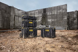 DEWALT DWST83402-1, Taller modular 3en1 TOUGHSYSTEM 2.0, Robusto, 2 armarios de pequeña y mediana capacidad y 1 armario móvil de gran capacidad, IP65. Negro y amarillo