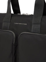 Tommy Hilfiger Maletín para portátil Hombre Business Nylon con bolsillo exterior, Negro (Black), Talla Única