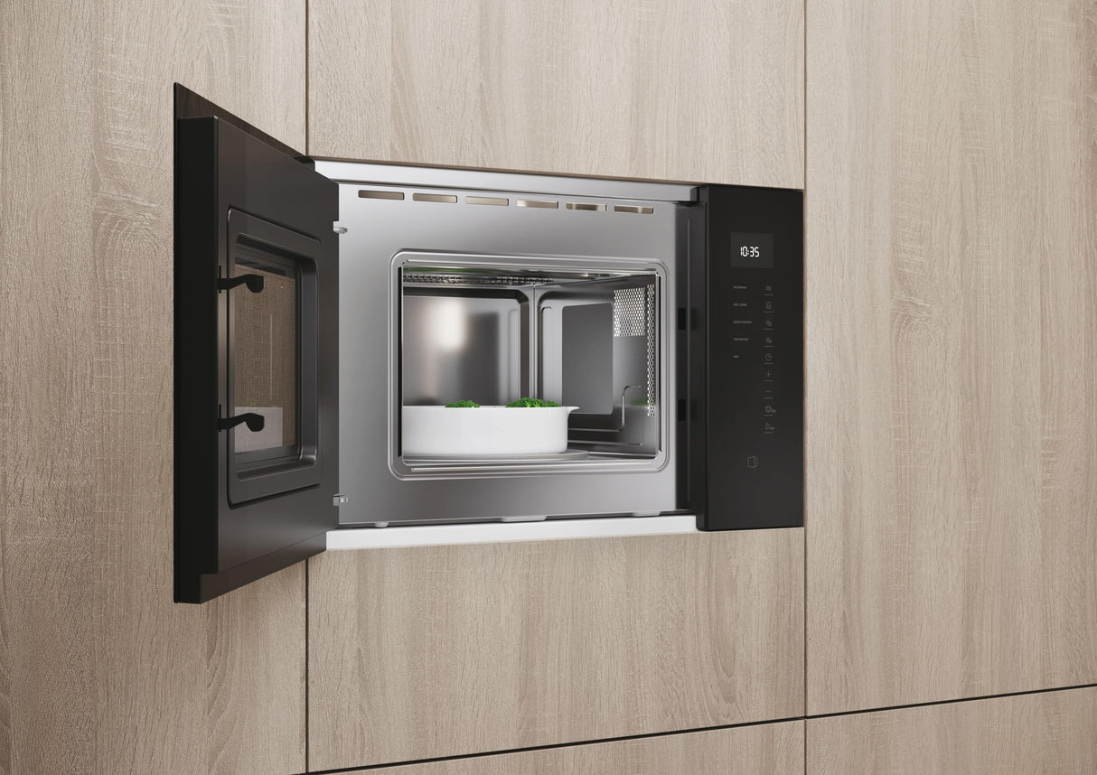 Haier Series 2&4 H38FMWID4ID27N Microondas Integrable con Grill, 8 Niveles Potencia, 6 Funciones, Interfaz táctil, Boton de Apertura de Puerta (no táctil), 8 Automenús, Bloqueo seguridad, Negro