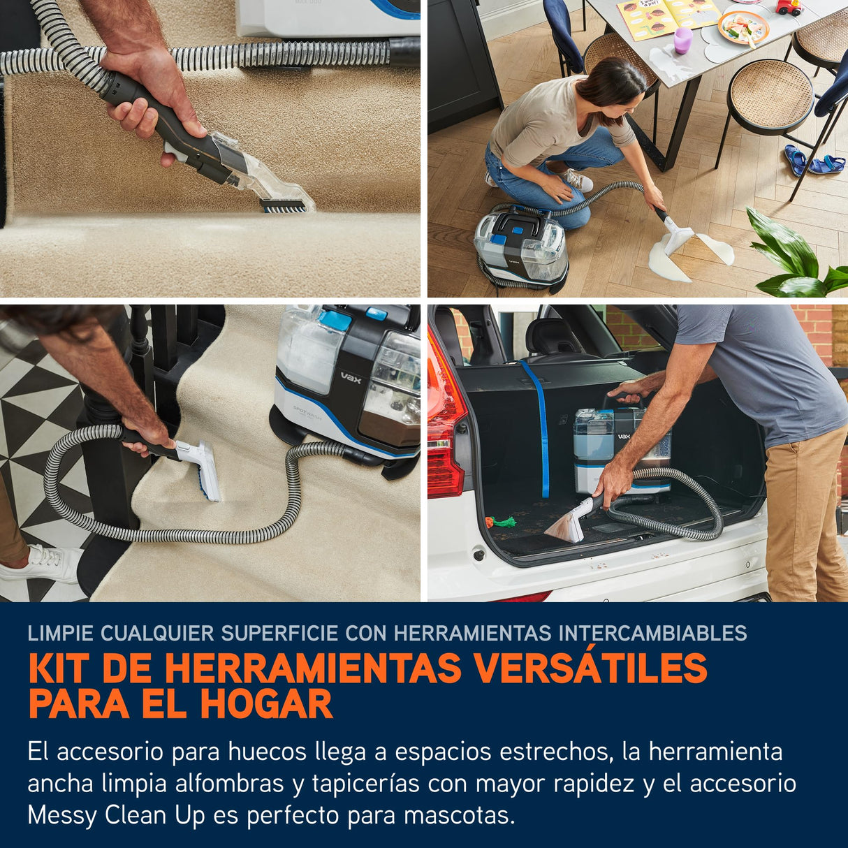 Limpiador quitamanchas Vax SpotWash Max Duo, quitamanchas para alfombras y tapicerías con tecnología SpinScrub, depósitos XL, limpieza profunda para manchas, sofás, suelos duros