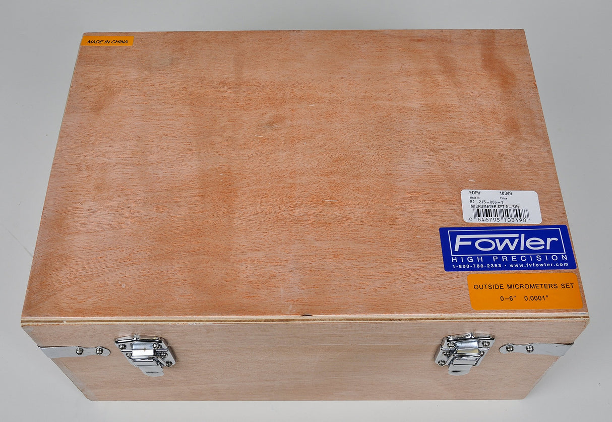 Fowler 52 – 215 – 006 – 1, micrómetro con acabado de cromo satinado, 0 – 6 "Rango de medición, 0.001" Graduación intervalo, Set de 6, con garantía de un año