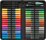 Faber-Castell 160301 Albrecht Dürer - Estuche con Cremallera de 30 Marcadores Acuarelables - Doble Punta para Artistas - 4 PITT® Artist Pen - 1 Pincel con Depósito - 1 Lápiz Castell 9000