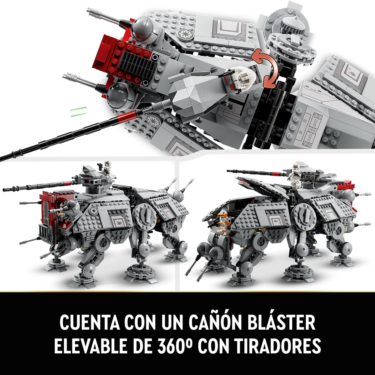 LEGO Star Wars 75337 Caminante AT-TE - Juguete Construcción con 3 Minifiguras de Soldados Clon 212 y Figura de Droide Araña - Regalo para Niños y Niñas de 9+ Años y Fans de La Venganza de los Sith