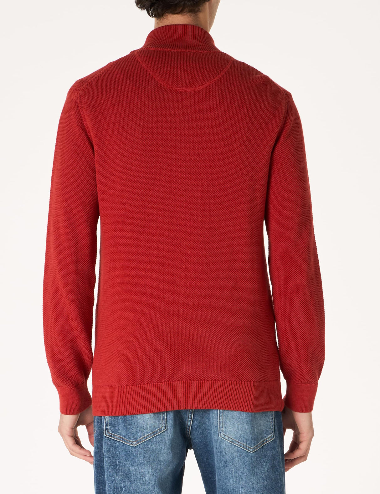GANT Cárdigan de algodón con Cremallera de Pique, Hierro Rojo, S