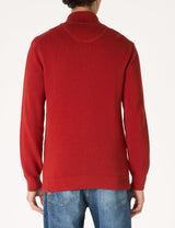 GANT Cárdigan de algodón con Cremallera de Pique, Hierro Rojo, S