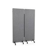 hjh OFFICE 891006 Tabique acústico FLEXMIUT 177 x 60 cm, Juego de 2, Separador de Espacios, con Ruedas y Deslizadores, Tejido Gris Oscuro