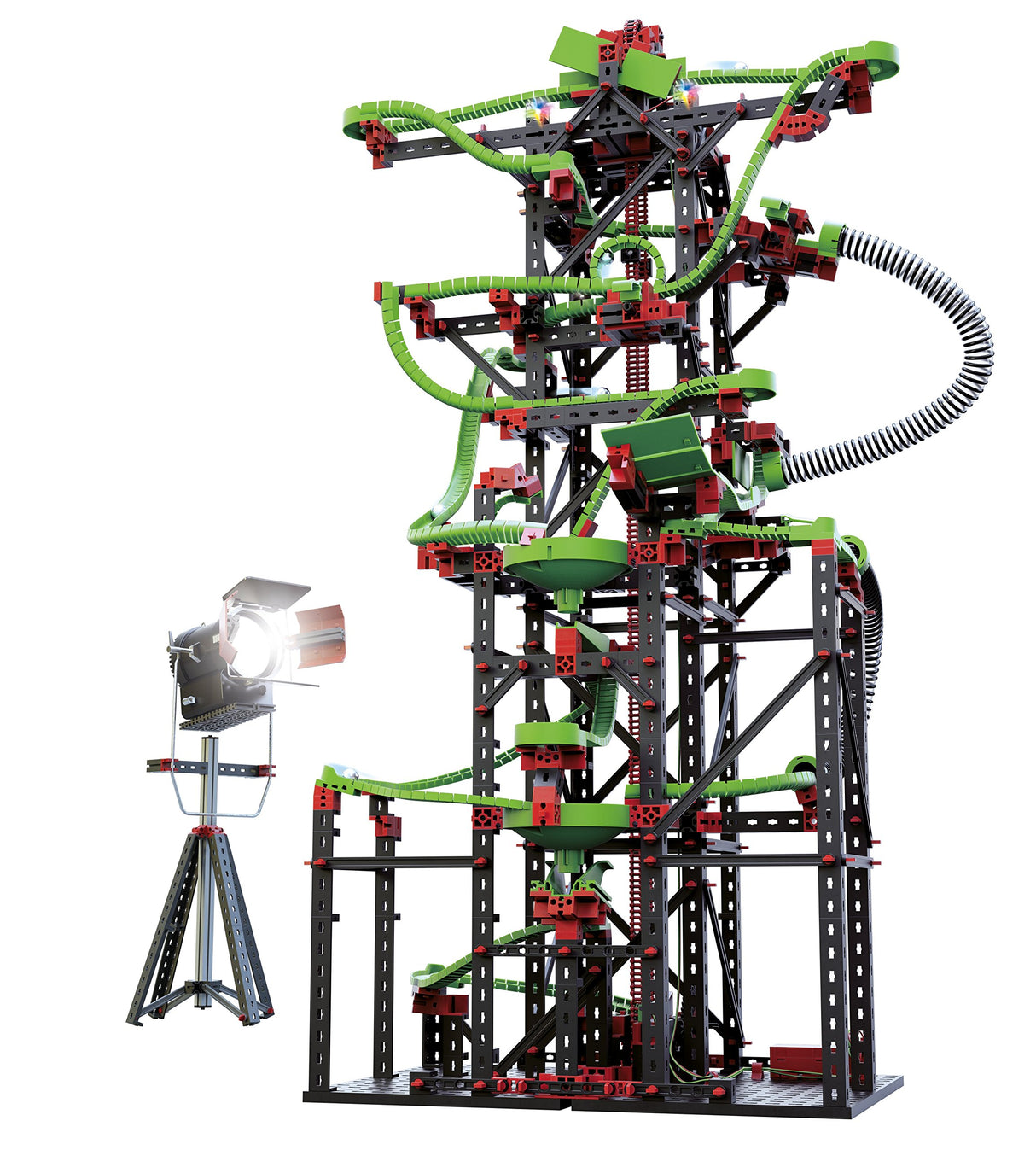 fischertechnik circuito de canicas Dynamic XXL, 544619 – juego de construcción, juguete educativo, con looping y LED arcoíris, a partir de 9 años