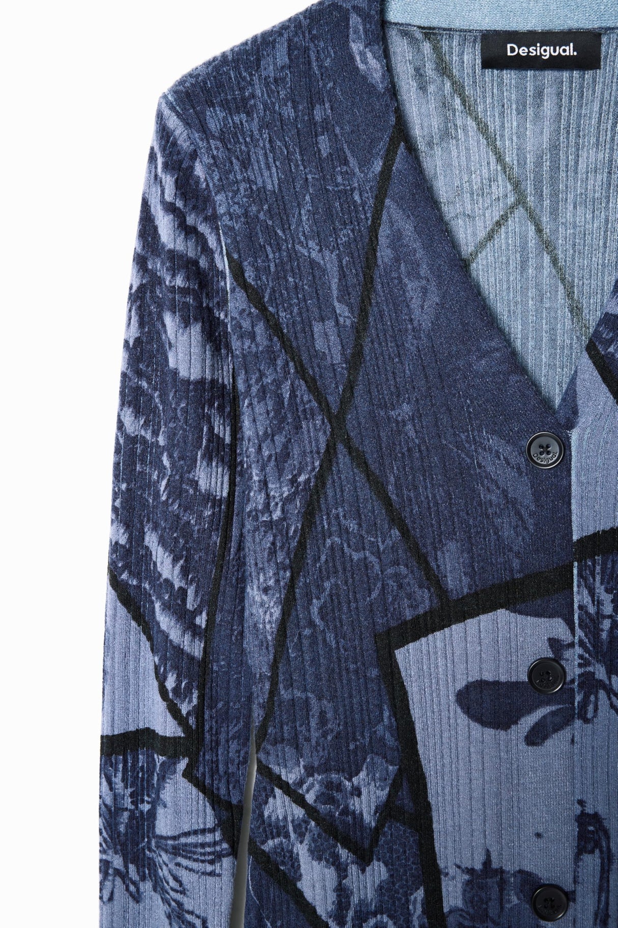 Desigual Vestido de Manga Larga para Mujer, Azul, S