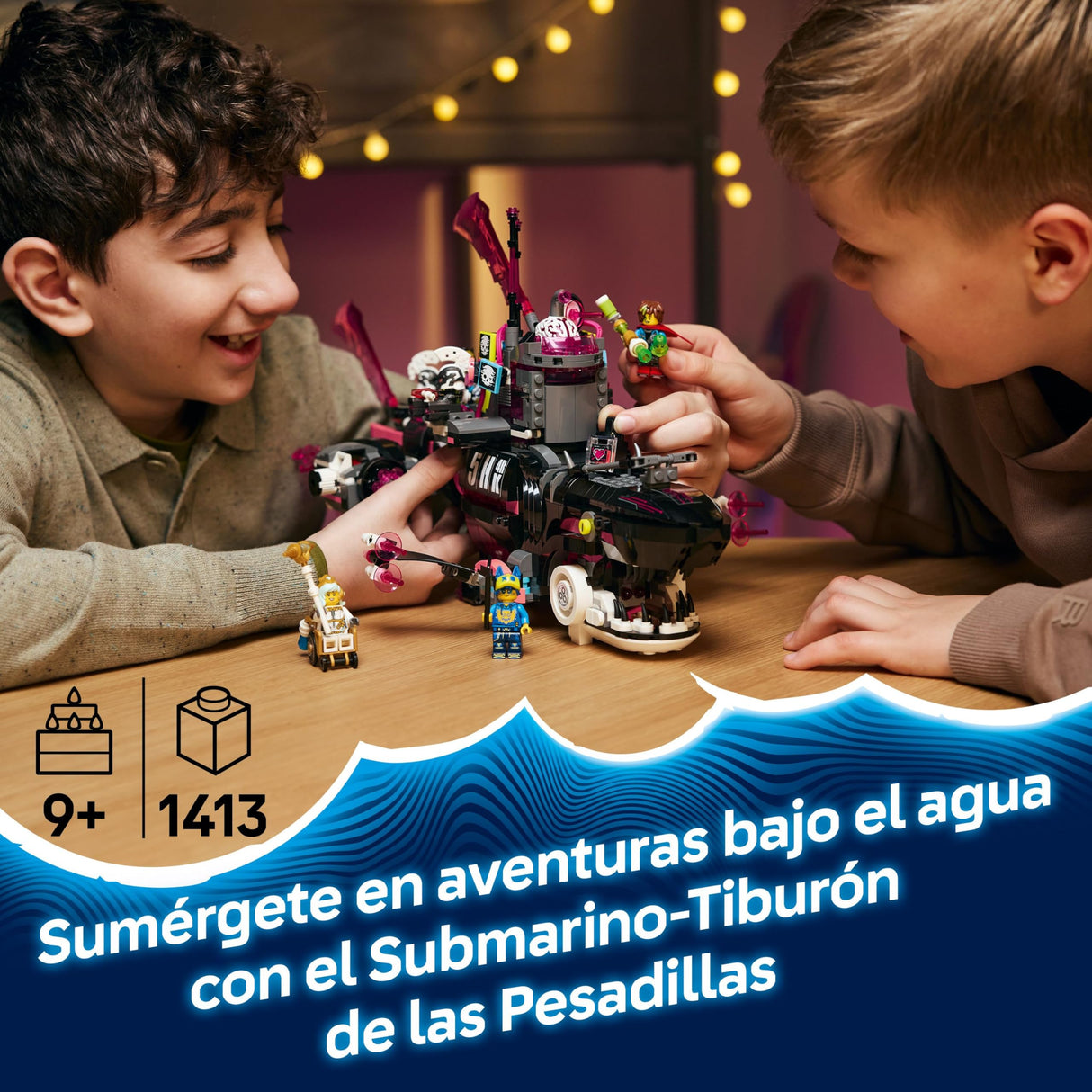 LEGO DREAMZzz 2 en 1 Submarino-Tiburón de Las Pesadillas de Juguete - 2 Opciones de Construcción con Aeronaves y 5 Minifiguras Inc. Mateo y Astrid - Regalo de para Niños y Niñas de 9+ años 71500