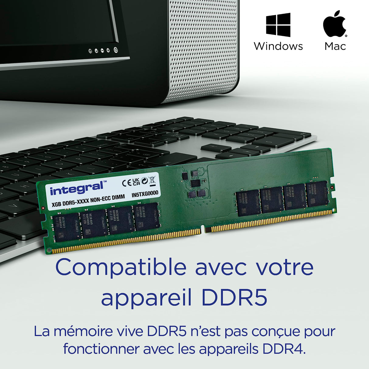 Integral 64GB Kit (2x 32GB) DDR5 RAM 5600MHz DIMM Módulo de memoria para PC de escritorio