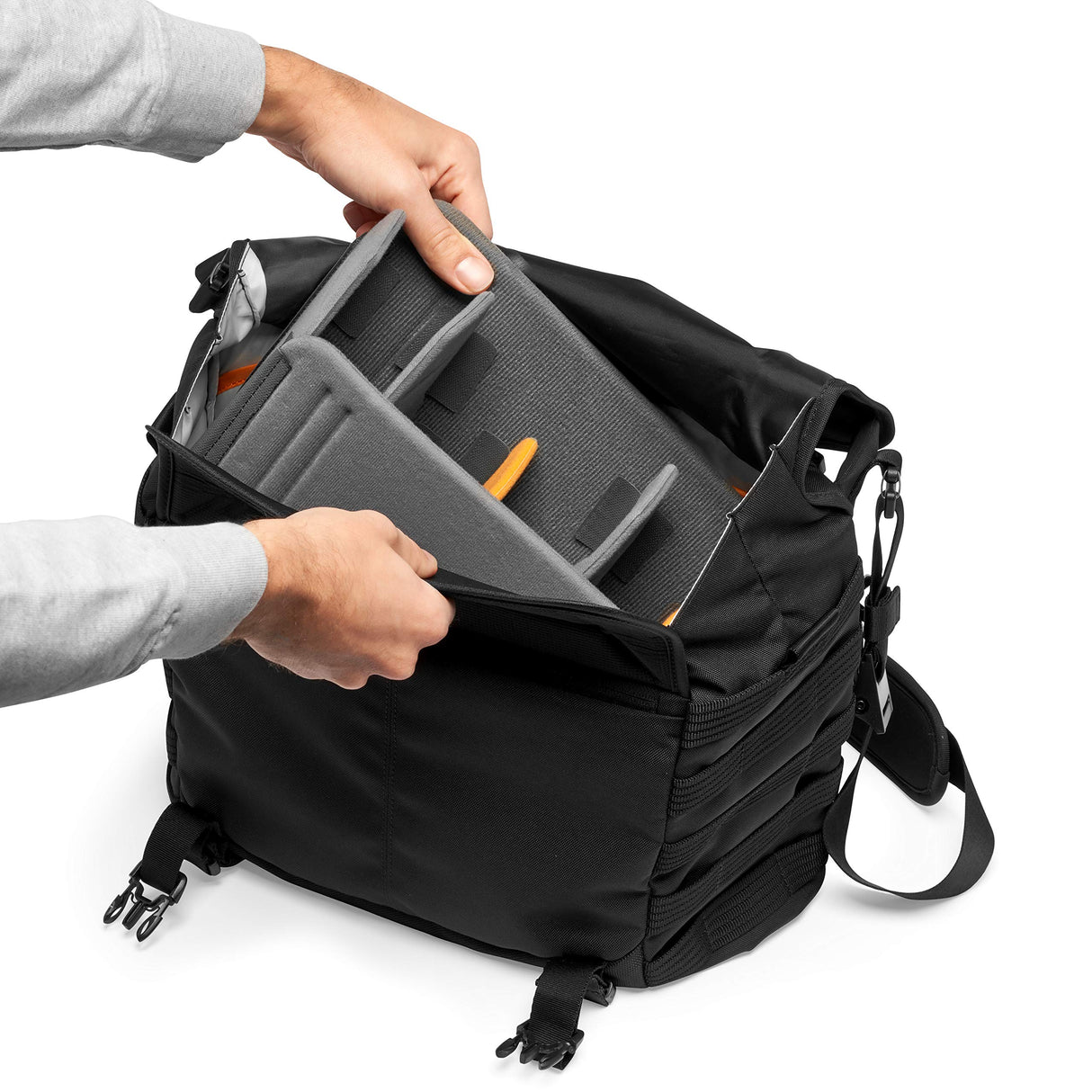 Lowepro ProTactic MG 160 AW II Messenger para Sin Espejo y DSLR - Divisor Quickshelf - Equipos y Equipo personal - Sin Espejo como Sony Apha9 - LP37266-PWW