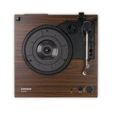 Lenco Tocadiscos LS-15WD – Recepción y transmisión Bluetooth®, 2 altavoces integrados, pastillas AT3600L, transmisión por correa, parada automática, 33/45 rpm, AUX y RCA, marrón