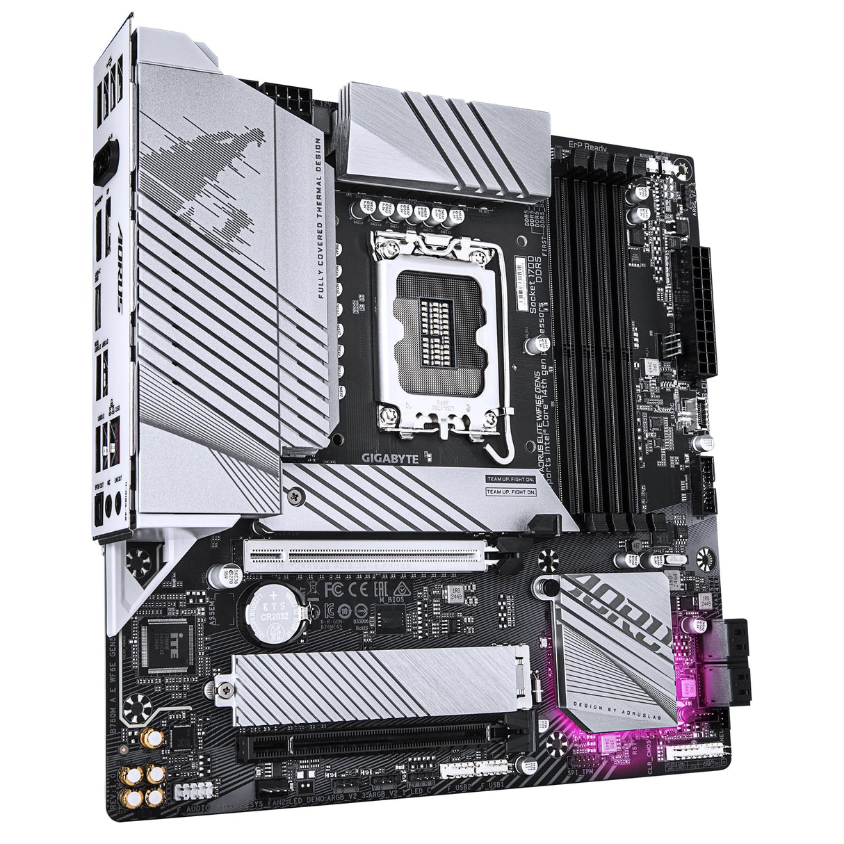 GIGABYTE B760M AORUS Elite WIFI6E GEN5 Placa Base – Compatible con procesadores Intel Core 14ª generación, VRM Digital de 12+1+1 Fases, hasta 5600 MHz DDR5, 2 x M.2 PCIe 4.0, Wi-Fi 6E, LAN 2.5 GbE