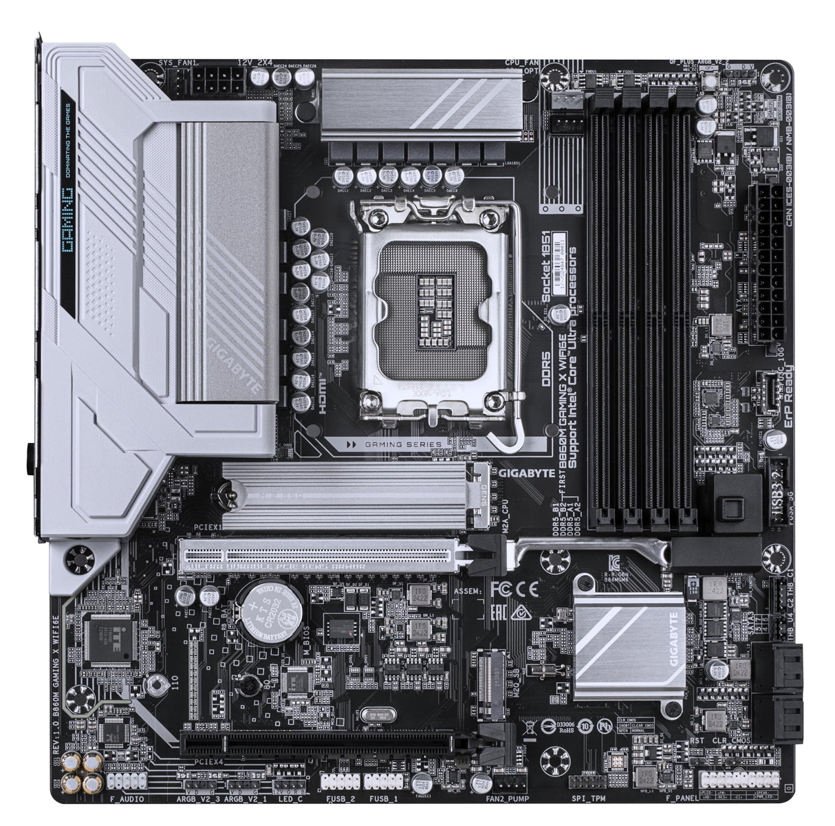 GIGABYTE B860M Gaming X WIFI6E Placa Base - CPUs Intel Core Ultra, VRM de 8+1+2+2 Fases, hasta 9200MHz DDR5, 1xPCIe 5.0 + 1xPCIe 4.0 M.2, LAN 2,5 GbE, WiFi 6E, USB 4