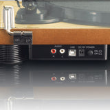 Lenco LS-50 Giradiscos de vinilo con caja de madera y altavoz, USB, conversión de vinilo a digital, cubierta protectora, transmisión por correa, 2 x Stylus (aguja)