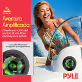 Pyle Altavoces duales, 6.5”, Resistentes al Agua y a la Intemperie, Estereo, Luces LED, 150W, Cono de Polypropylene