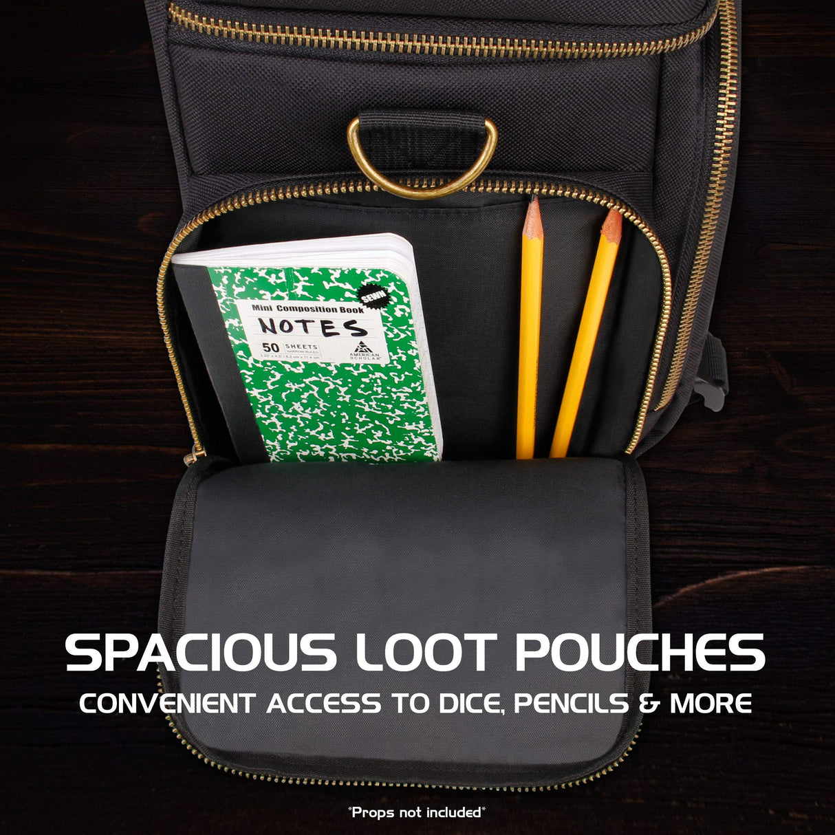 ENHANCE - Bolsa de Viaje RPG para Juegos de Mesa con Mazmorras y Dragones y Figuras, Bolsa de Transporte Acolchada con múltiples Compartimentos para Libros (4 a 8) y Bolsillo para Dados y fichas