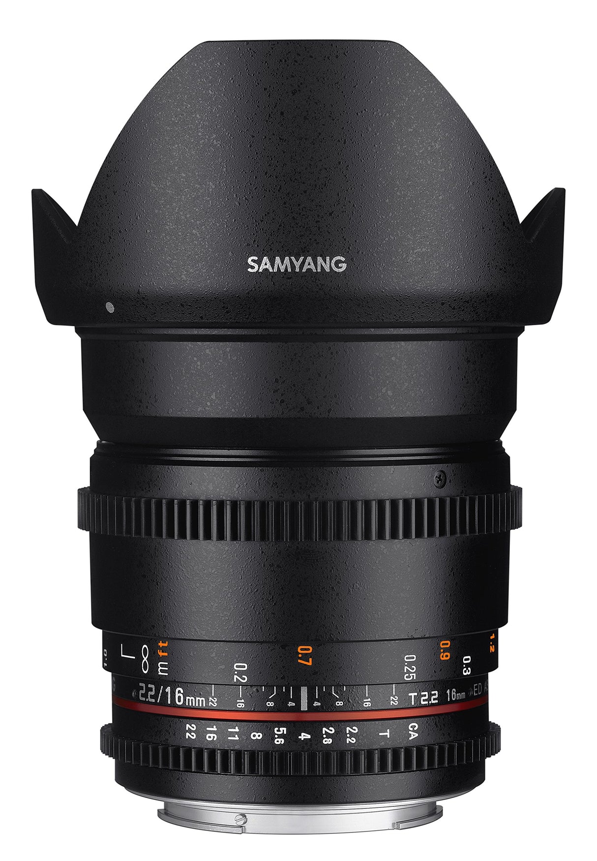 Samyang F1322710101 - Objetivo para vídeo VDSLR para Fuji X (Distancia Focal Fija 16mm, Apertura T2.2-22 ED AS UMC CS II, diámetro Filtro: 77mm), Negro