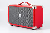 GPO Westwood Altavoz Bluetooth - Portátil, Retro, 25 vatios, subwoofer, entrada RCA, rejilla retro, asa de transporte - Rojo