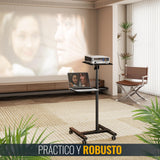 RICOO Soporte proyector Suelo Altura Regulable Elevador Ordenador portátil Universal CZ0800 Ruedas Bandeja Notebook Mesa para Laptop Negro