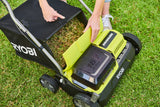 RYOBI - Escarificador Brushless Inalámbrico 18V ONE+ con 2 Baterías 4,0 Ah y Cargador de 2,0 A y Bolsa de Recogida 55l - Ancho 35cm - 4 Posiciones, 16 Cuchillas - Empuñadura Ajustable - RY18SFX35A-240
