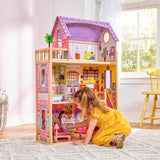 KidKraft Casa de muñecas de Madera Kayla con Muebles y Accesorios incluidos, Casita de Juguete con balcón para muñecas de 30 cm, Juguetes niños y niñas Desde 3 años (65092) Exclusivo en Amazon