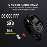 Corsair SCIMITAR ELITE WIRELESS MMO Ratón para Juegos - 26,000 DPI - 16 Botones Programables - Batería Hasta 150hrs - Compatible con iCUE - PC, PS5, PS4, Xbox - Negro