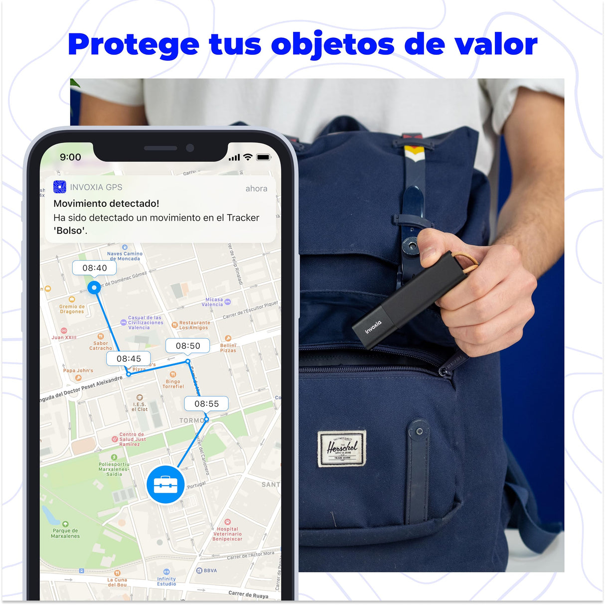 Invoxia Localizador GPS Classic - Suscripción Incluida - para Coches, Motocicletas, Bicicletas, Niños - Alertas de Movimiento e Inclinación - hasta 6 Meses de Vida de la Batería, surtido