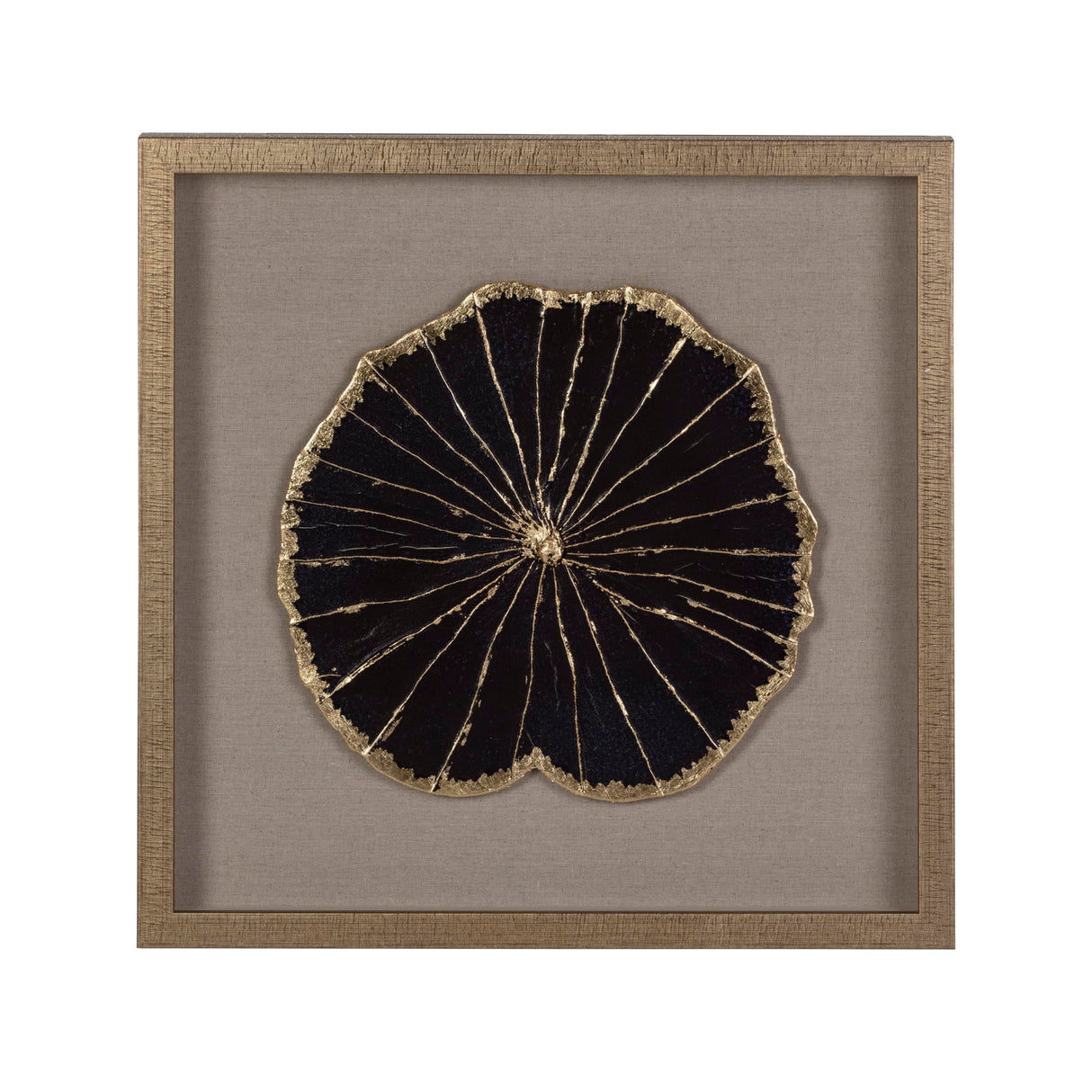 CUADRO 60X5X60 CRISTAL/MADERA DORADO/NEGRO