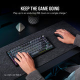 Corsair K65 Plus Wireless 75% RGB Teclado mecánico para Juegos Intercambiable en Caliente - Interruptores lineales Rojos MLX prelubricados - Supresión de Ruido de Doble Capa - Teclas PBT -