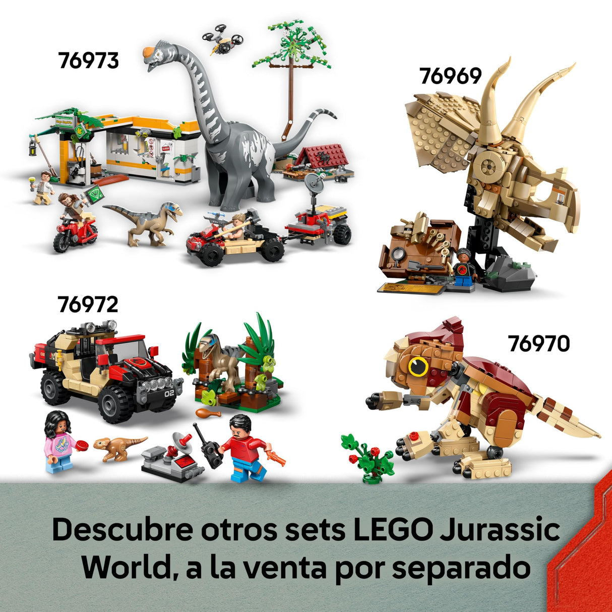 LEGO Jurassic World Misión Aérea: Spinosaurus y Quetzalcoatlus - 2 Figuras de Dinosaurios, Camión y Helicóptero de Juguete y 4 Minifiguras - Regalo para Niños y Niñas de 8+ Años 76976