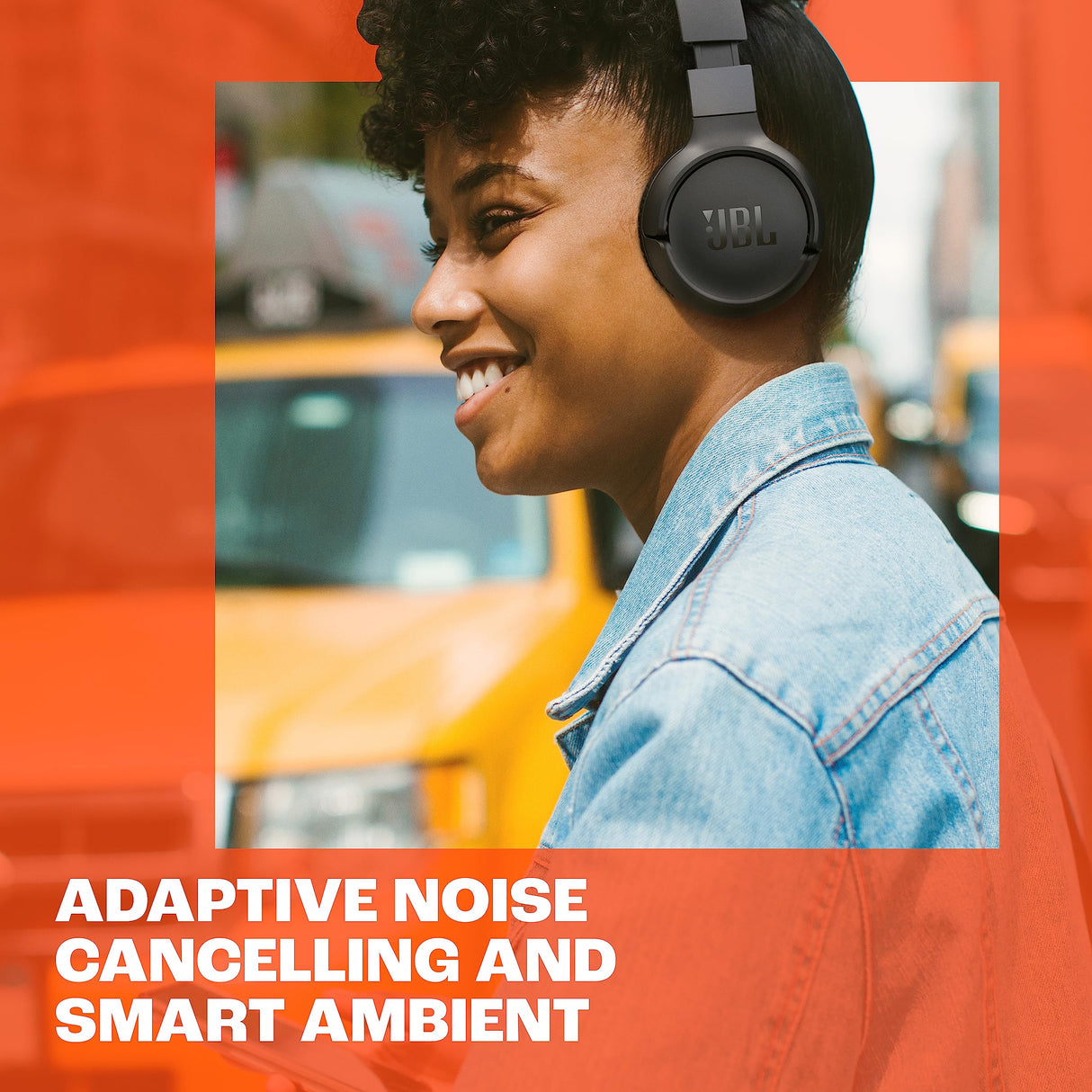 JBL Auriculares Tune 670 NC, auriculares supraaurales inalámbricos ligeros con cancelación de ruido adaptativa, Bluetooth y 70 horas de batería, blanco