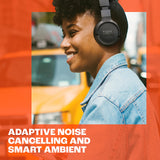 JBL Auriculares Tune 670 NC, auriculares supraaurales inalámbricos ligeros con cancelación de ruido adaptativa, Bluetooth y 70 horas de batería, blanco