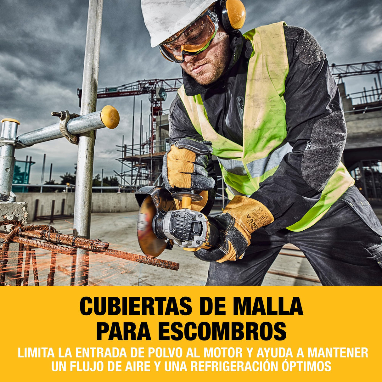 DEWALT Amoladora angular sin escobillas de 125 mm con interruptor tipo paleta de 18V XR - Solo herramienta en TSTAK, DCG406NT-XJ