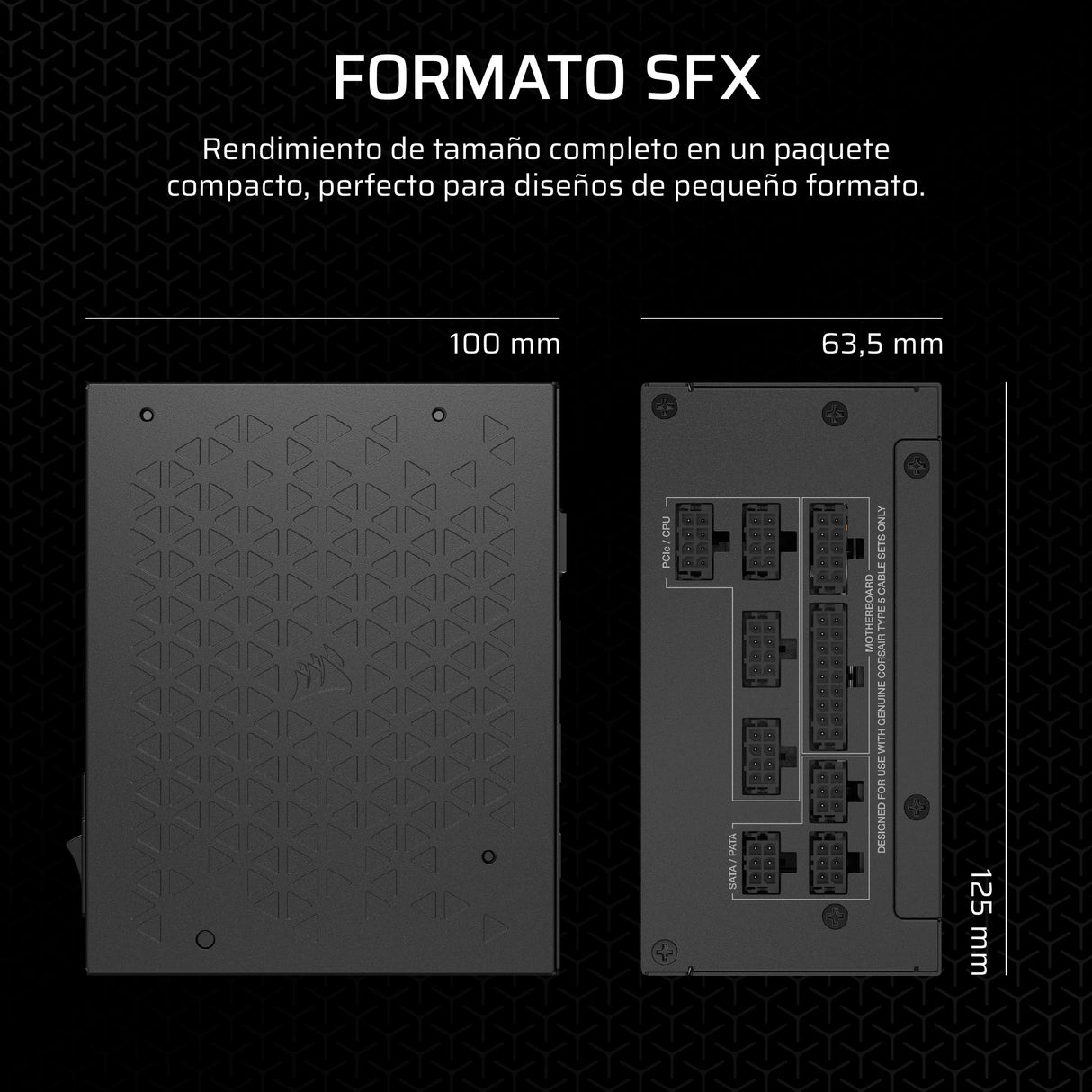 CORSAIR SF750 (2024) Fuente de Alimentación ATX Totalmente Modular de Bajo Ruido 80 Plus Platinum – Compatible con ATX 3.1 – Preparada para PCIe 5.1 - Negro