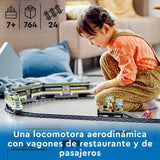 LEGO City Tren de Pasajeros de Alta Velocidad - Tren de Juguete Teledirigido - Luces, 2 Vagones, 24 Tramos de Vía y 6 Minifiguras - Regalo de Cumpleaños para Niños y Niñas de 7+ Años 60337