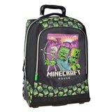 Franco Cosimo Panini Zaino, Mochila ORG.Trolley Premium Minecraft Movie Unisex niños, Negro/Verde, Medium