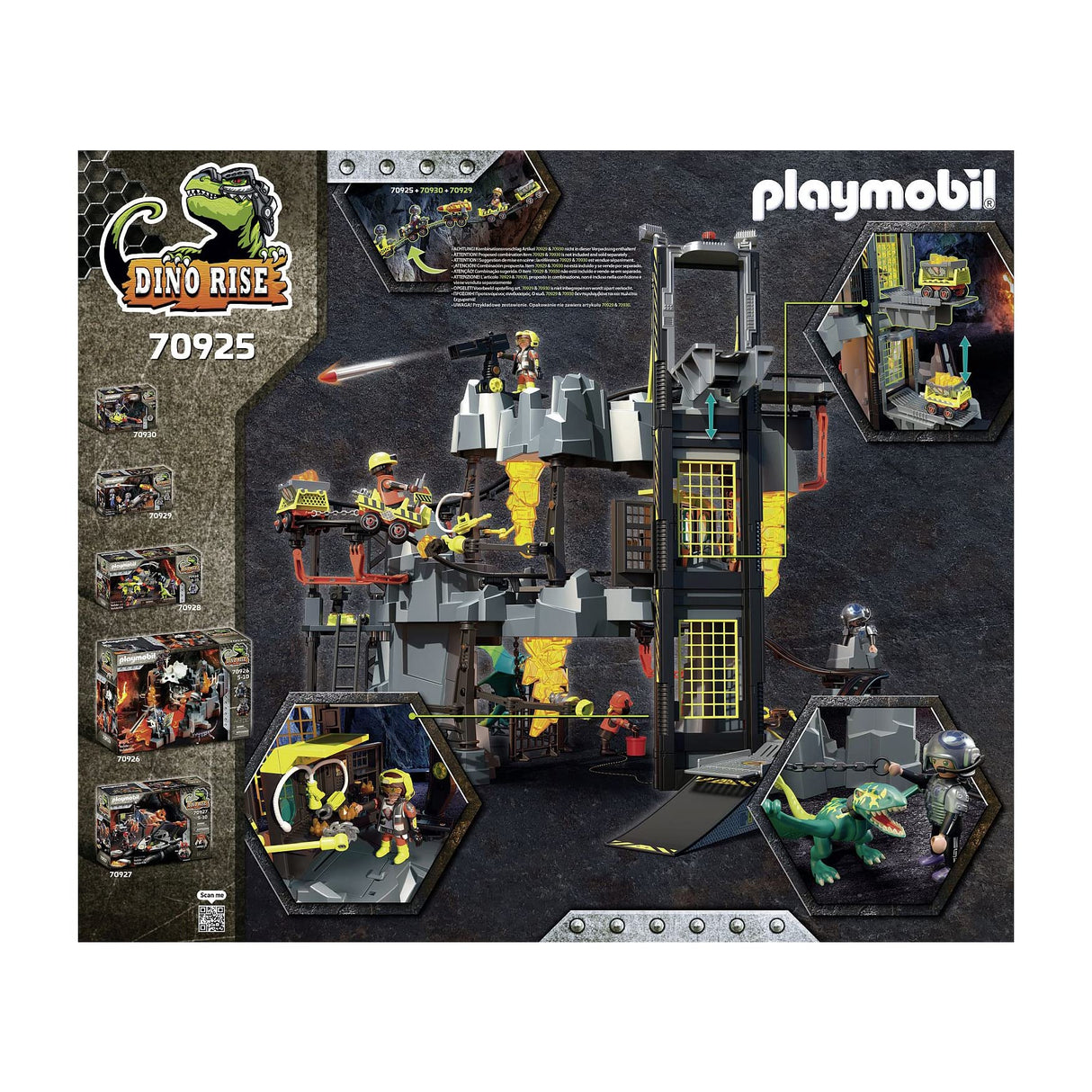 PLAYMOBIL Dino Rise 70925 Dino Mine, Tren minero con vehículos y trampas, Juguetes para niños a Partir de 5 años