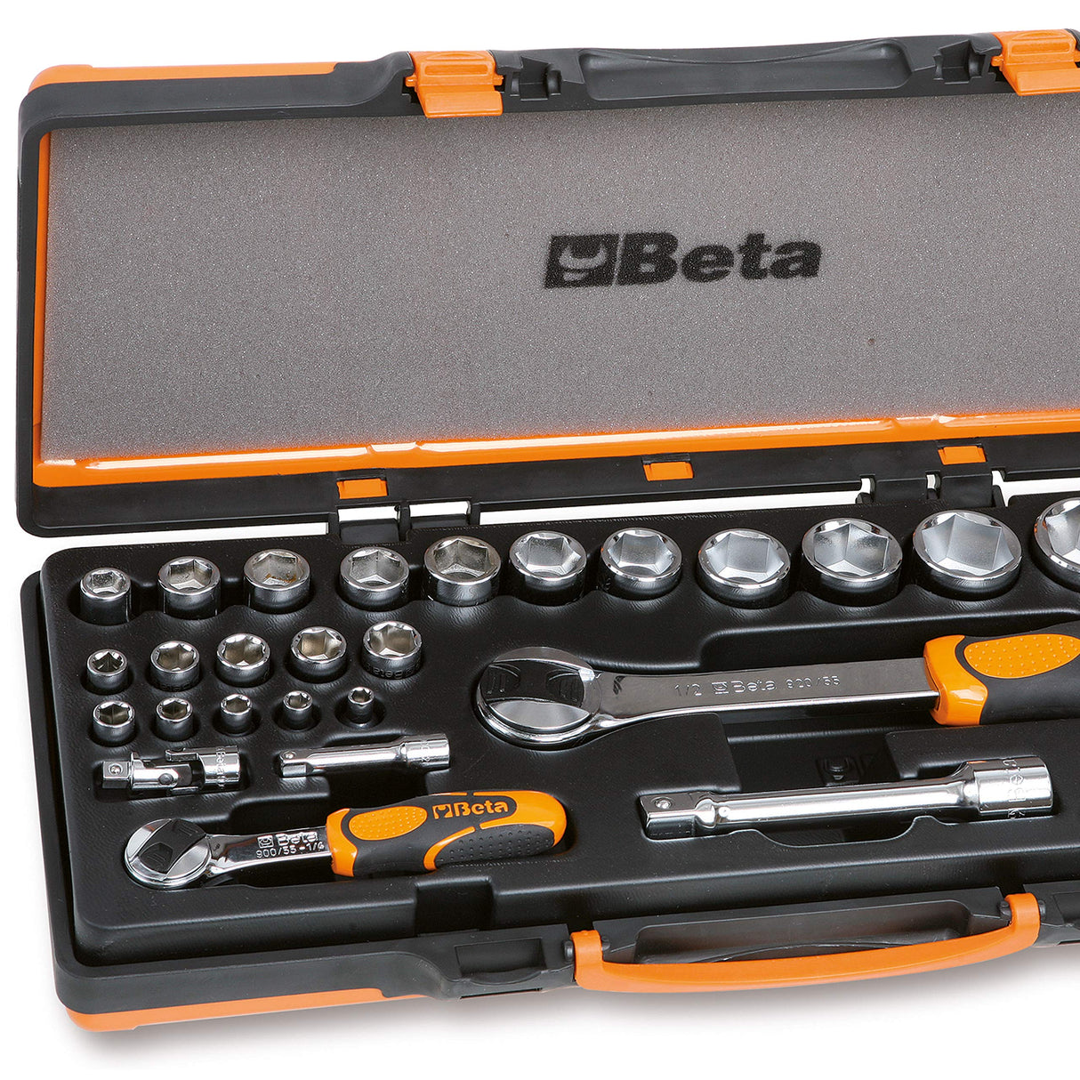 Beta 902A/C22 - Surtido de 22 llaves de vaso hexagonales y 6 accesorios en caja de metal