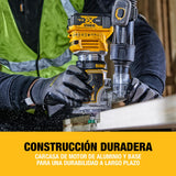 DEWALT Fresadora compacta XR 18V, motor sin escobillas, 1/4'' (8 mm), No incluye batería ni cargador, DCW604NT-XJ