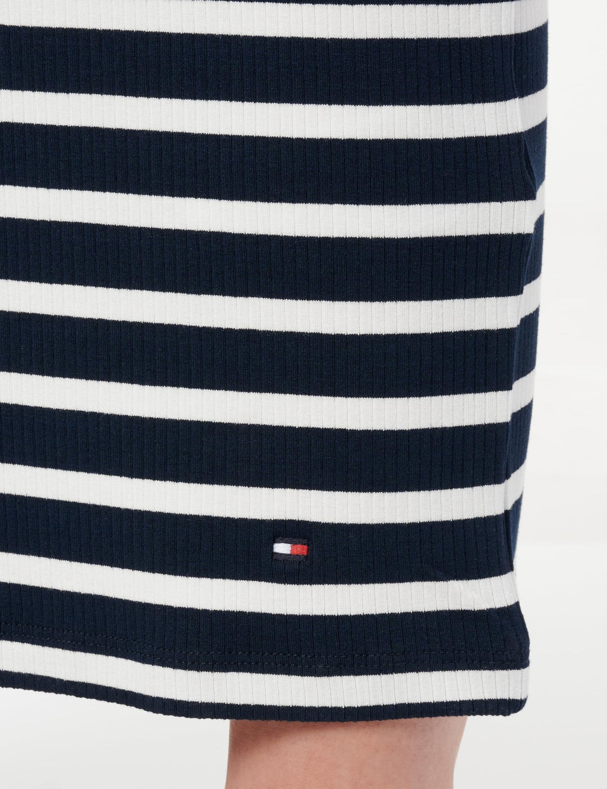 Tommy Hilfiger Mujer Vestido Midi Dress Slim Fit, Multicolor (Dark Night Navy/Ecru STP), L