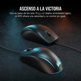 Corsair M75 Ratón para Juegos FPS Ligero RGB con Cable – 26.000 PPP – Botones Laterales Intercambiables – PC – Negro