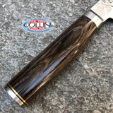 KAI Shun Premier Tim Mälzer Cuchillo japonés para jamón con hoja de 24 cm - Núcleo VG-MAX 61 HRC, 32 capas de Damasco pulido - Mango de madera de Pakka color marrón medio - Superficie martillada