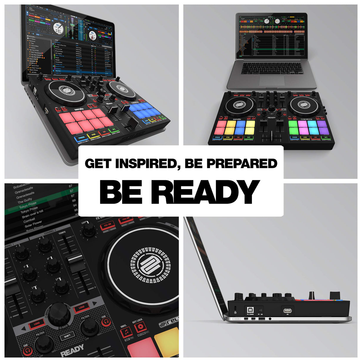 Reloop Ready Controladora de DJ compacta de 2 reproductores diseñada para Serato DJ Lite & DJ Pro, AMS-READY