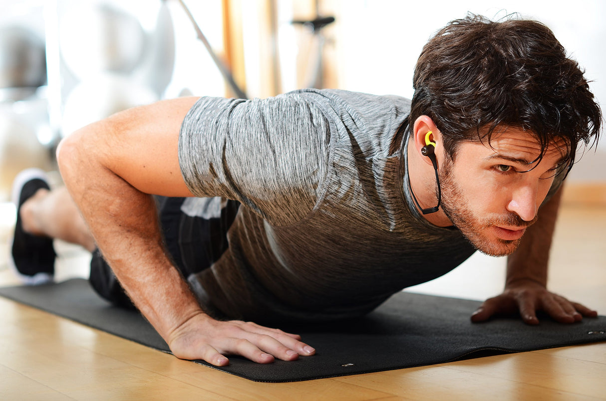 NUFORCE BE Sport 3 - Auriculares in-Ear inalámbricos Bluetooth magnéticos, Color Gris