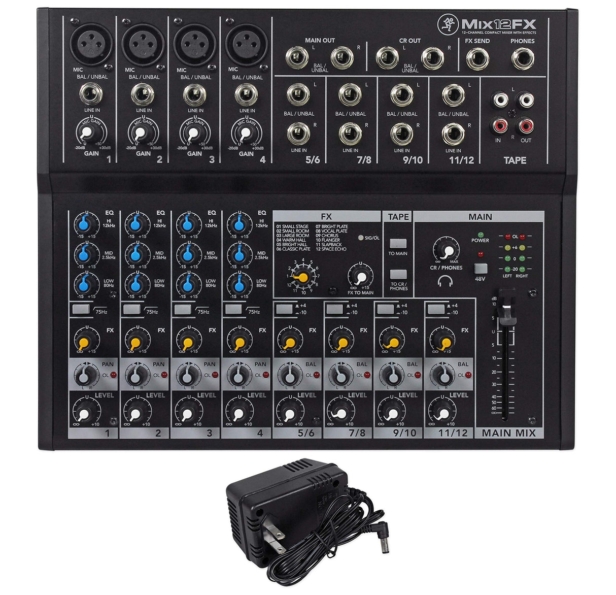 MACKIE Mix12FX mezclador analógico de 12 canales con efectos y ecualizador de 3 bandas